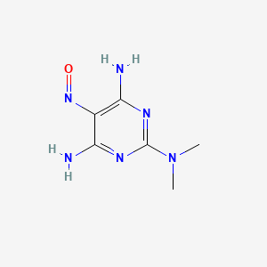 molecular formula C6H10N6O B14012212 N2,N2-dimethyl-5-nitroso-pyrimidine-2,4,6-triamine CAS No. 19791-41-4