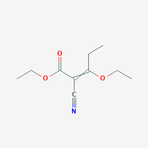 molecular formula C10H15NO3 B14012234 Ethyl 2-cyano-3-ethoxypent-2-enoate 