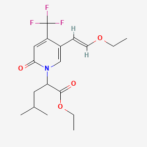 molecular formula C18H24F3NO4 B14012288 ethyl 2-[5-[(E)-2-ethoxyvinyl]-2-oxo-4-(trifluoromethyl)-1-pyridyl]-4-methyl-pentanoate 