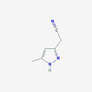molecular formula C6H7N3 B1401229 2-(3-methyl-1H-pyrazol-5-yl)acetonitrile CAS No. 278798-06-4