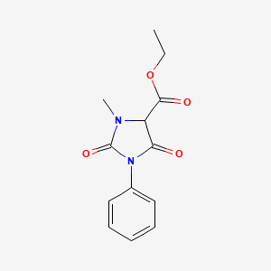 molecular formula C13H14N2O4 B14012309 Ethyl 3-methyl-2,5-dioxo-1-phenylimidazolidine-4-carboxylate CAS No. 3531-91-7