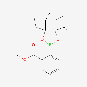 molecular formula C18H27BO4 B14012340 Methyl 2-(4,4,5,5-tetraethyl-1,3,2-dioxaborolan-2-YL)benzoate 