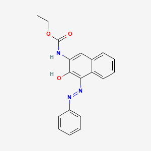 molecular formula C19H17N3O3 B14012367 ethyl (NE)-N-[3-oxo-4-(2-phenylhydrazinyl)naphthalen-2-ylidene]carbamate CAS No. 7512-42-7