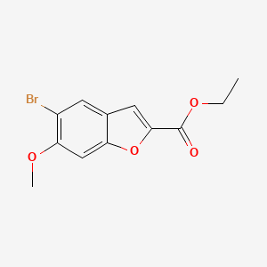 molecular formula C12H11BrO4 B14012448 Ethyl 5-bromo-6-methoxy-1-benzofuran-2-carboxylate 