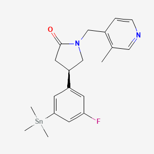 molecular formula C20H25FN2OSn B14012466 (r)-4-(3-Fluoro-5-(trimethylstannyl)phenyl)-1-((3-methylpyridin-4-yl)methyl)pyrrolidine-2-one 