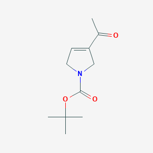 molecular formula C11H17NO3 B14012542 Tert-butyl 3-acetyl-2,5-dihydro-1H-pyrrole-1-carboxylate 