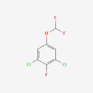 molecular formula C7H3Cl2F3O B1401256 1,3-Dichloro-5-difluoromethoxy-2-fluorobenzene CAS No. 1807037-08-6
