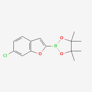 molecular formula C14H16BClO3 B1401257 2-(6-Chlorobenzofuran-2-yl)-4,4,5,5-tetramethyl-1,3,2-dioxaborolane CAS No. 1396751-50-0