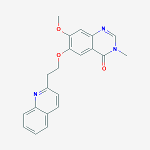 molecular formula C21H19N3O3 B140126 7-Methoxy-3-methyl-6-[2-(quinolin-2-yl)ethoxy]quinazolin-4(3H)-one CAS No. 1006891-07-1