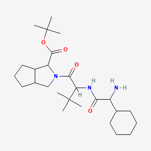 molecular formula C26H45N3O4 B1401260 叔丁基 2-(2-(2-氨基-2-环己基乙酰氨基)-3,3-二甲基丁酰基)八氢环戊[c]吡咯-1-羧酸酯 CAS No. 926276-18-8