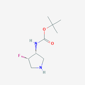 molecular formula C9H17FN2O2 B1401262 tert-Butyl ((3R,4S)-4-fluoropyrrolidin-3-yl)carbamate CAS No. 169750-42-9