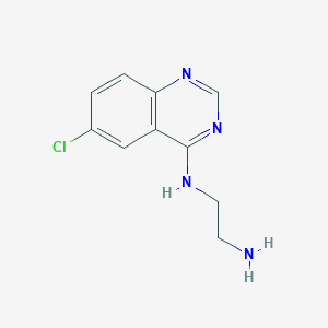 molecular formula C10H11ClN4 B14012621 N1-(6-chloro-4-quinazolinyl)-1,2-ethanediamine CAS No. 6637-19-0