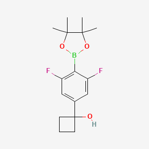 molecular formula C16H21BF2O3 B1401266 1-(3,5-Difluoro-4-(4,4,5,5-tetramethyl-1,3,2-dioxaborolan-2-yl)phenyl)cyclobutanol CAS No. 1395282-06-0