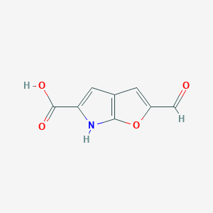 molecular formula C8H5NO4 B14012701 2-Formyl-6h-furo[2,3-b]pyrrole-5-carboxylic acid 