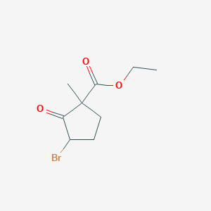 molecular formula C9H13BrO3 B14012711 Ethyl 3-bromo-1-methyl-2-oxocyclopentanecarboxylate CAS No. 66709-41-9