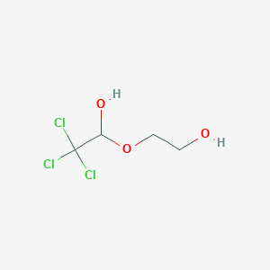 molecular formula C4H7Cl3O3 B14012719 2,2,2-Trichloro-1-(2-hydroxyethoxy)ethanol CAS No. 53256-76-1