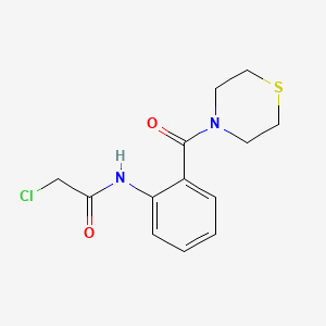 molecular formula C13H15ClN2O2S B14012729 N1-[2-(1,4-thiazinan-4-ylcarbonyl)phenyl]-2-chloroacetamide 