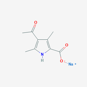 molecular formula C9H10NNaO3 B1401276 Sodium 4-acetyl-3,5-dimethyl-1H-pyrrole-2-carboxylate CAS No. 2386-29-0