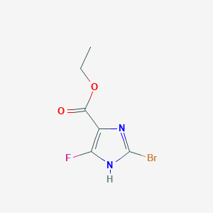 molecular formula C6H6BrFN2O2 B14012765 ethyl 2-bromo-5-fluoro-1H-imidazole-4-carboxylate 