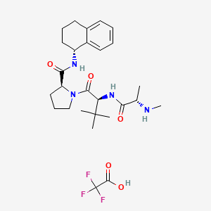 (S)-1-((S)-3,3-Dimethyl-2-((S)-2-(methylamino)propanamido)butanoyl)-N-((R)-1,2,3,4-tetrahydronaphthalen-1-yl)pyrrolidine-2-carboxamide 2,2,2-trifluoroacetate