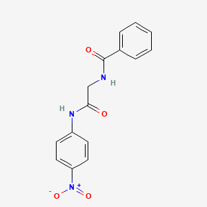 molecular formula C15H13N3O4 B14012803 N-[(4-Nitrophenyl)carbamoylmethyl]benzamide CAS No. 34329-59-4