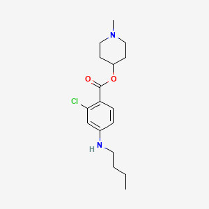 molecular formula C17H25ClN2O2 B14012820 Benzoic acid, 4-(butylamino)-2-chloro-, 1-methyl-4-piperidyl ester CAS No. 4846-77-9