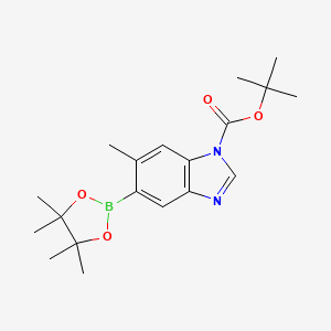 molecular formula C19H27BN2O4 B1401283 tert-Butyl 6-methyl-5-(4,4,5,5-tetramethyl-1,3,2-dioxaborolan-2-yl)-1H-benzo[d]imidazole-1-carboxylate CAS No. 631912-39-5