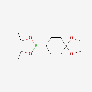 molecular formula C14H25BO4 B1401287 8-(4,4,5,5-Tetramethyl-1,3,2-dioxaborolan-2-yl)-1,4-dioxaspiro[4.5]decane CAS No. 1106871-37-7
