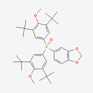 molecular formula C37H51O5P B14013090 5-[Bis(3,5-di-t-butyl-4-methoxyphenyl)phosphoroso]-2H-1,3-benZodioxole 