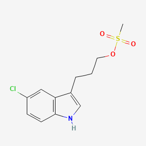 molecular formula C12H14ClNO3S B14013130 3-(5-chloro-1H-indol-3-yl)propyl methanesulfonate 
