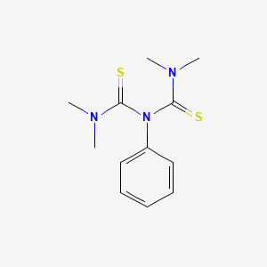 molecular formula C12H17N3S2 B14013141 N,N-bis((dimethylamino)thiocarbonyl)aniline CAS No. 33812-14-5
