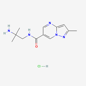 molecular formula C12H18ClN5O B14013189 N-(2-amino-2-methylpropyl)-2-methylpyrazolo[1,5-a]pyrimidine-6-carboxamide HCl 