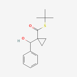 molecular formula C15H20O2S B14013192 S-tert-butyl 1-[hydroxy(phenyl)methyl]cyclopropane-1-carbothioate CAS No. 58058-58-5