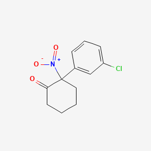 molecular formula C12H12ClNO3 B14013272 2-(3-Chlorophenyl)-2-nitrocyclohexanone 