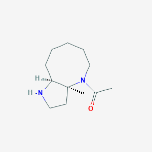 molecular formula C12H22N2O B1401328 1-((3AS,9aS)-3a-Methyl-decahydro-1,4-diaza-cyclopentacycloocten-4-yl)-ethanone CAS No. 1442080-80-9