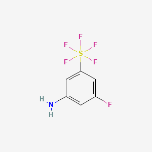 molecular formula C6H5F6NS B1401331 3-Fluoro-5-(pentafluorosulfur)aniline CAS No. 1240256-99-8