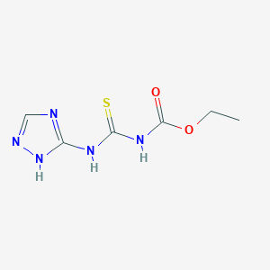 molecular formula C6H9N5O2S B14013317 ethyl N-(1H-1,2,4-triazol-5-ylcarbamothioyl)carbamate CAS No. 34683-38-0