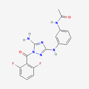 molecular formula C17H14F2N6O2 B14013391 N-(3-((5-Amino-1-(2,6-difluorobenzoyl)-1H-1,2,4-triazol-3-YL)amino)phenyl)acetamide 