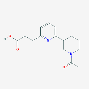 molecular formula C15H20N2O3 B1401342 3-[6-(1-Acetylpiperidin-3-yl)pyridin-2-yl]propanoic acid CAS No. 1316227-17-4