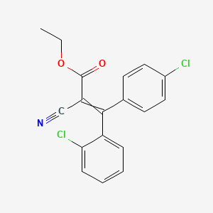 molecular formula C18H13Cl2NO2 B14013422 Ethyl 3-(2-chlorophenyl)-3-(4-chlorophenyl)-2-cyanoprop-2-enoate CAS No. 62715-63-3