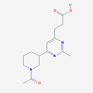 molecular formula C15H21N3O3 B1401345 3-(6-(1-Acetylpiperidin-3-yl)-2-methylpyrimidin-4-yl)propanoic acid CAS No. 1316221-68-7