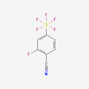 molecular formula C7H3F6NS B1401347 2-Fluoro-4-(pentafluorosulfur)benzonitrile CAS No. 1240256-91-0