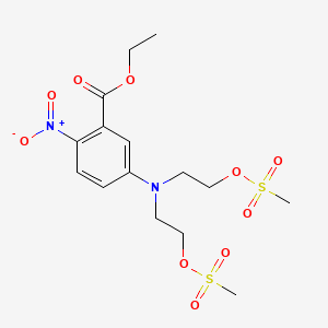 molecular formula C15H22N2O10S2 B14013473 Ethyl 5-(bis{2-[(methylsulfonyl)oxy]ethyl}amino)-2-nitrobenzoate CAS No. 23721-22-4
