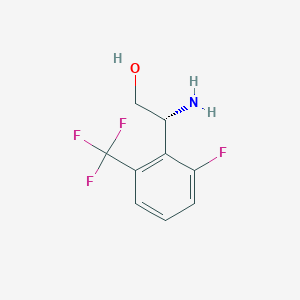 molecular formula C9H9F4NO B1401351 (2R)-2-amino-2-[6-fluoro-2-(trifluoromethyl)phenyl]ethan-1-ol CAS No. 1213930-04-1