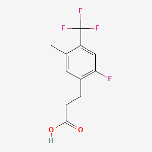 molecular formula C11H10F4O2 B1401354 3-[2-Fluoro-5-methyl-4-(trifluoromethyl)phenyl]propionic acid CAS No. 1323966-25-1