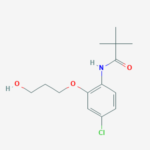 molecular formula C14H20ClNO3 B14013562 N-[4-Chloro-2-(3-hydroxypropoxy)phenyl]-2,2-dimethylpropanamide CAS No. 922162-88-7