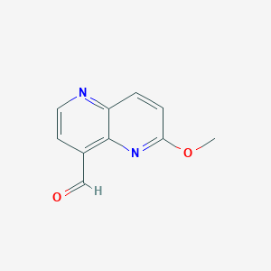 molecular formula C10H8N2O2 B1401358 1,5-Naphthyridine-4-carboxaldehyde, 6-methoxy- CAS No. 881657-74-5