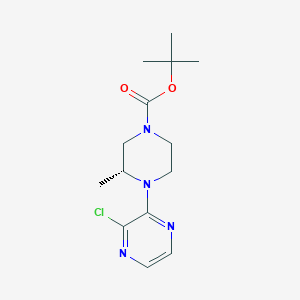 molecular formula C14H21ClN4O2 B14013619 tert-Butyl (3R)-4-(3-chloropyrazin-2-yl)-3-methylpiperazine-1-carboxylate 