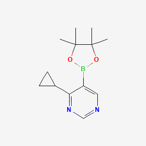 molecular formula C13H19BN2O2 B1401369 4-Cyclopropyl-5-(4,4,5,5-tetramethyl-1,3,2-dioxaborolan-2-yl)pyrimidine CAS No. 1375303-49-3
