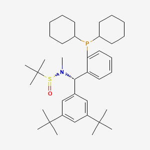 molecular formula C38H60NOPS B14013757 [S(R)]-N-[(S)-3,5-Bis(dimethylethyl)phenyl][2-(dicyclohexylphosphanyl)phenyl]-N,2-dimethyl-2-propanesulfinamide 